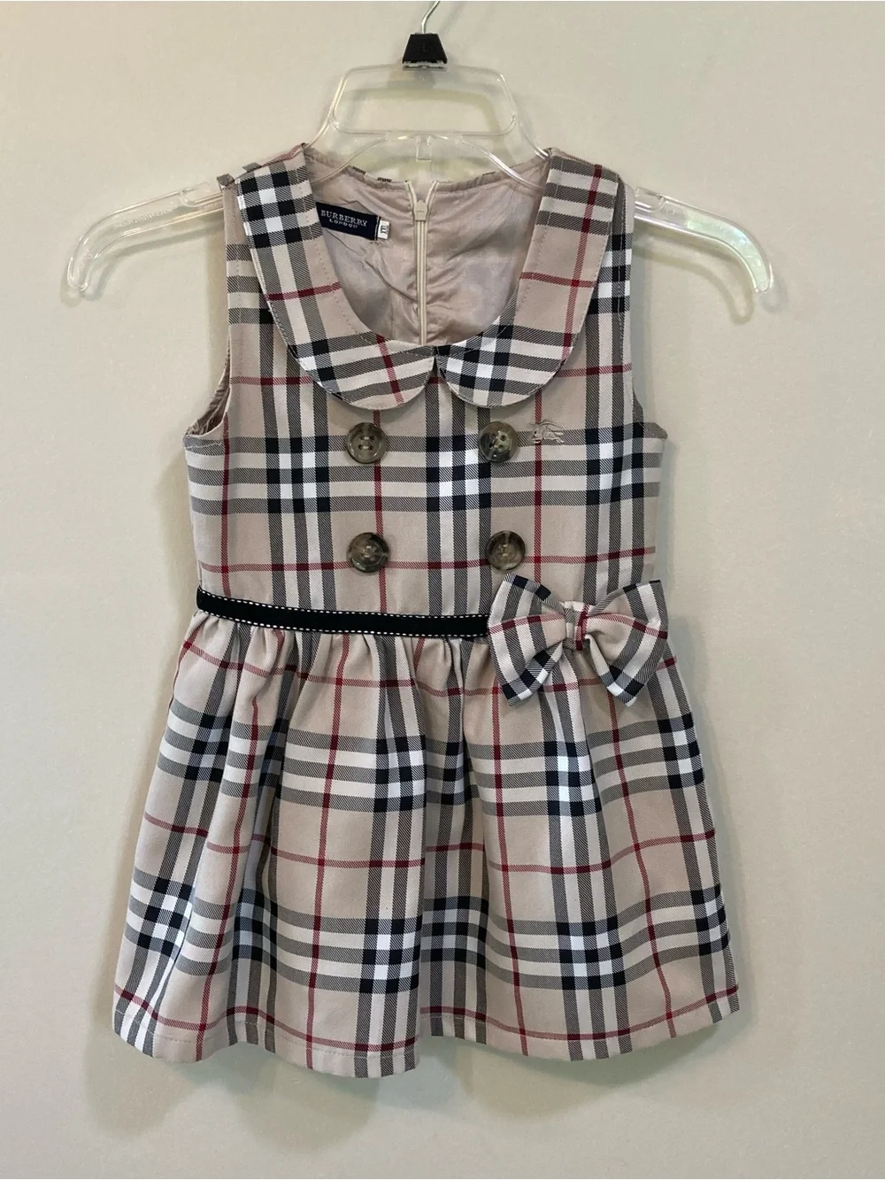 Burberry London Sz XXL Girls Lined Toddler Plaid Dress 4T/5T